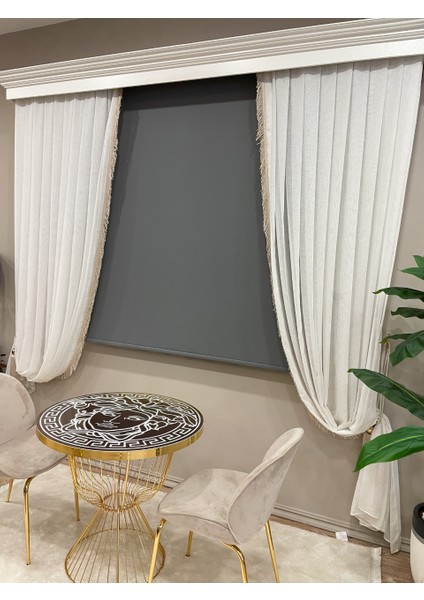 Alüminyum Kasa ile Kalın Kumaş Stor Perde Düz Desen 1 Adet Modern Tasarım fiyatları