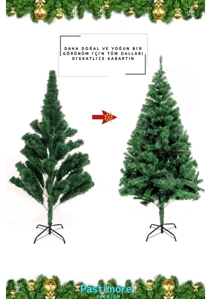 Süsleme Seti Yılbaşı Çam Ağacı Renkli Işığı ve Yeni Yıl Süsleri Noel Paketi 150 cm 150 Dal