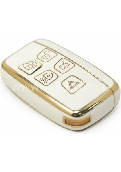 Land Rover Range Rover Evoque Vogue Sport Discovery Freelander Discovery Sport Keyless Go Nano Anahtar Kılıfı 3 Buton Beyaz