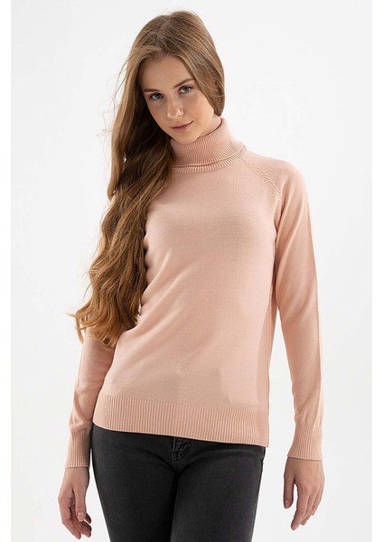 Kadın Balıkçı Yaka Kazak 23K0401K1 Pudra modelleri