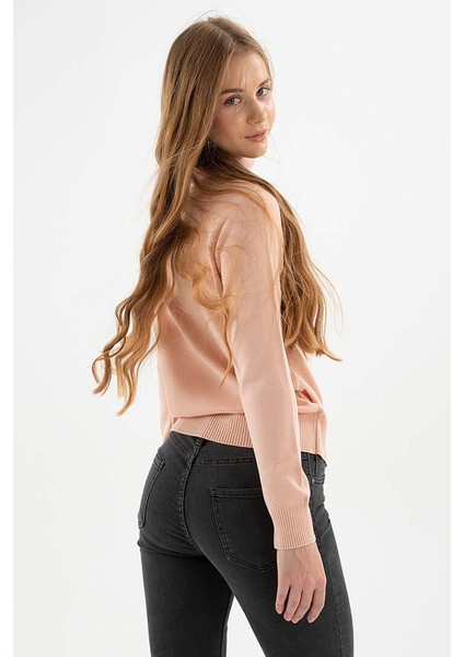 Kadın Balıkçı Yaka Kazak 23K0401K1 Pudra indirimleri