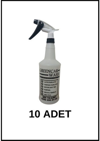 Kimyasala Dayanıklı Sprey Başlıklı Şişe 10 Adet