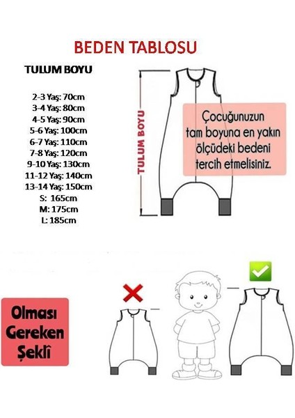 Kolsuz Unisex Çocuk Uyku Tulumu 2.5 Tog modelleri