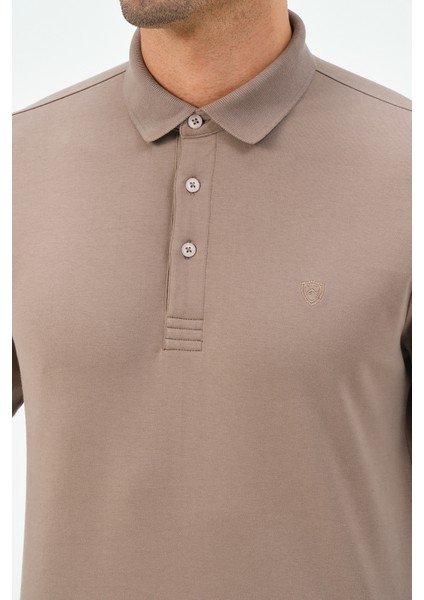 Uzun Kollu Vizon Regular Erkek Polo Yaka T-Shirt fırsatları