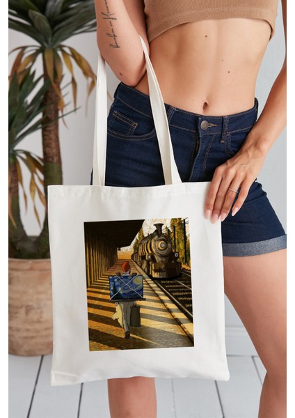 Vincent Van Gogh Model Baskılı Günlük Kullanım Özel Baskı Bez Omuz Çantası Hediyelik Tote Bag