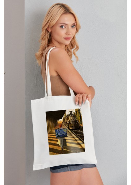 Vincent Van Gogh Model Baskılı Günlük Kullanım Özel Baskı Bez Omuz Çantası Hediyelik Tote Bag