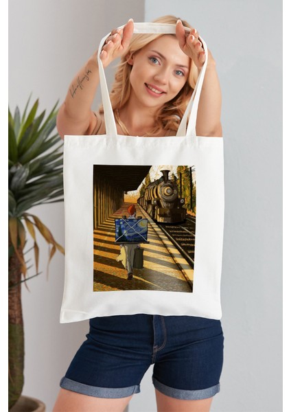 Vincent Van Gogh Model Baskılı Günlük Kullanım Özel Baskı Bez Omuz Çantası Hediyelik Tote Bag