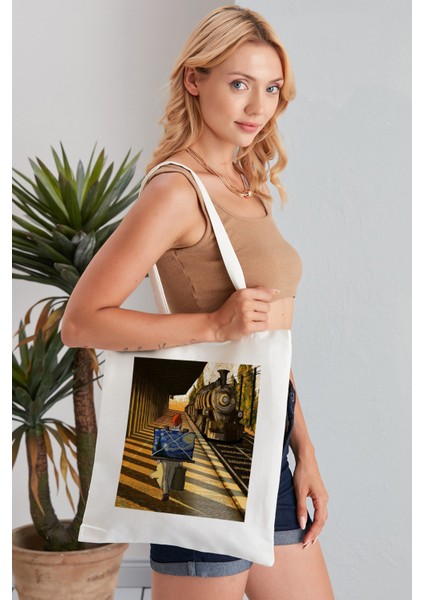 Vincent Van Gogh Model Baskılı Günlük Kullanım Özel Baskı Bez Omuz Çantası Hediyelik Tote Bag