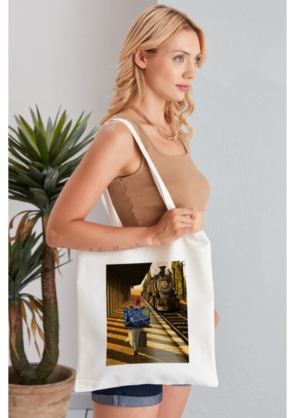 Vincent Van Gogh Model Baskılı Günlük Kullanım Özel Baskı Bez Omuz Çantası Hediyelik Tote Bag