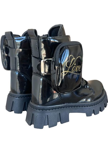 Çantalı Kız Çocuk Bot Postal SİYAH - SİYAH