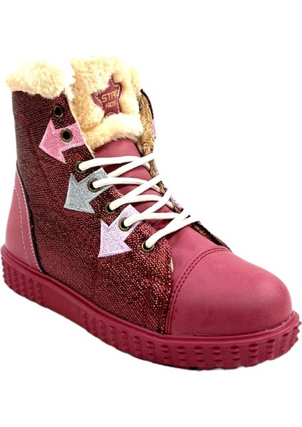 Ortopedik İçi Kürklü Fermuarlı Kaydırmaz Taban Çocuk Botu BORDO indirimleri