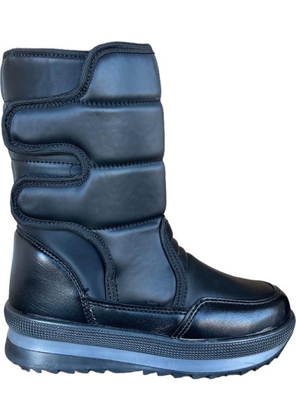 Su Geçirmez Kürklü Çocuk Kar Botu SİYAH