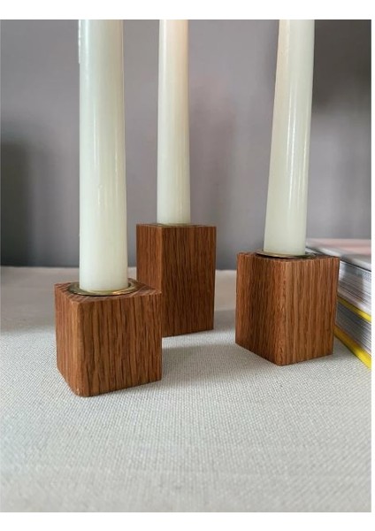 Ahşap Şamdan Set Üçlü fırsatları