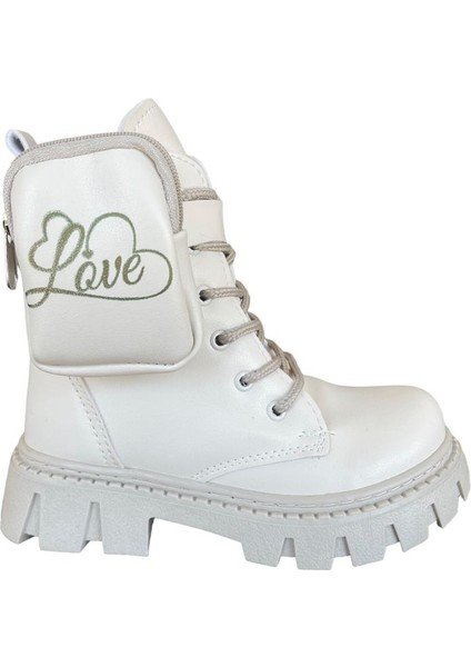 Çantalı Kız Çocuk Bot Postal KREM