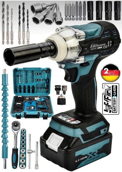 Germany Steel 128VF Professional Somun Bijon Sökme Şarjlı Darbeli Matkap Vidalama Set Setli 32 Parça Germ1-K9