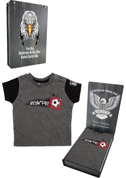Orijinal Antrasit Bebek T-Shirt Kişiye Özel Hediyelik Ahşap Kutulu