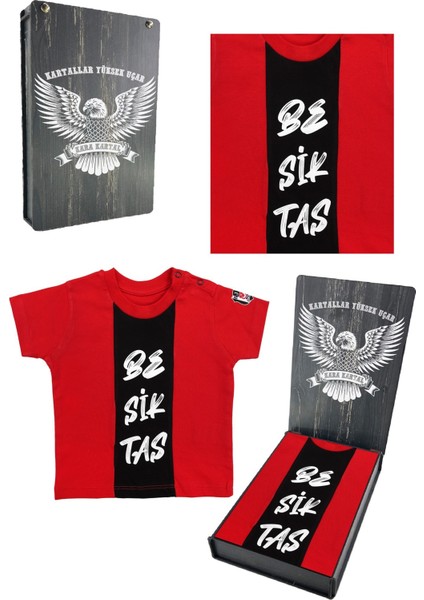 Orijinal Kırmızı Bebek T-Shirt Hediyelik Ahşap Kutulu
