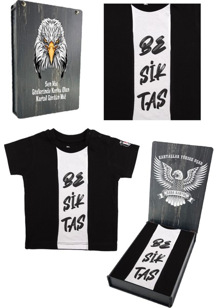 Orijinal Siyah Bebek T-Shirt Hediyelik Ahşap Kutulu