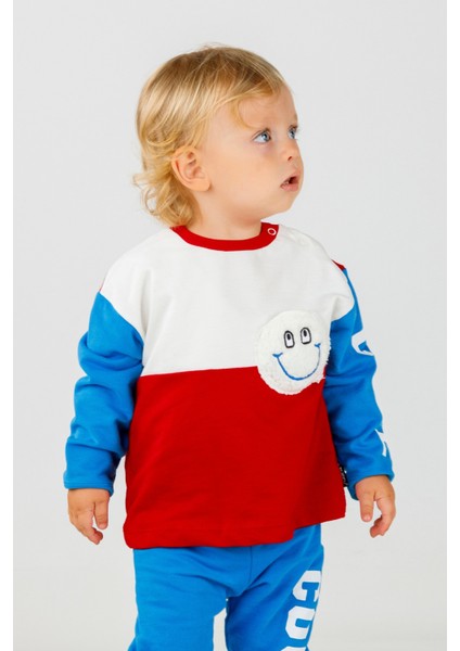 Erkek Bebek Çocuk İki İplik Kumaş Orta Kalınlık Örme Basic Alt Üst Eşofman Takımı