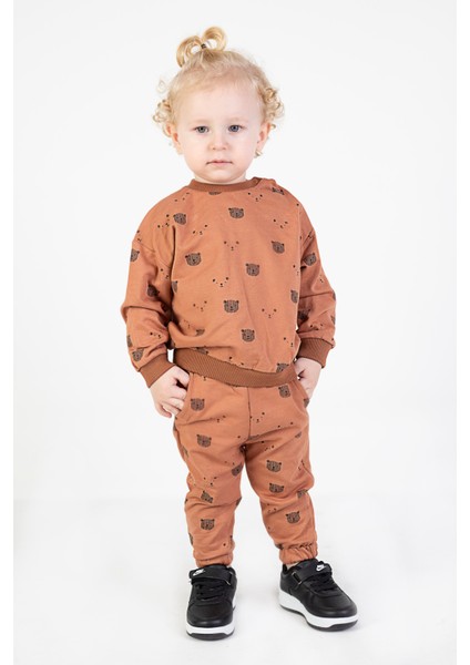 Erkek Bebek Çocuk İki İplik Kumaş Orta Kalınlık Örme Basic Alt Üst Eşofman Takımı fırsatları