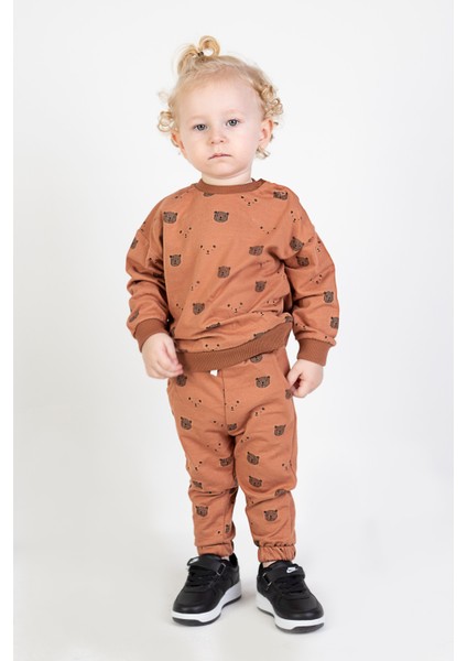 Erkek Bebek Çocuk İki İplik Kumaş Orta Kalınlık Örme Basic Alt Üst Eşofman Takımı indirimleri