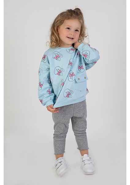 Kız Bebek&çocuk Iki Iplik Kumaş Orta Kalınlıkta Örme Basic Oversize Alt Üst Eşofman Takımı fiyatları