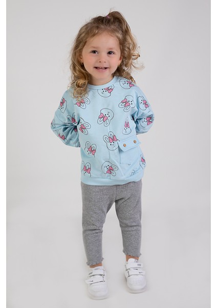 Kız Bebek&çocuk Iki Iplik Kumaş Orta Kalınlıkta Örme Basic Oversize Alt Üst Eşofman Takımı fırsatları