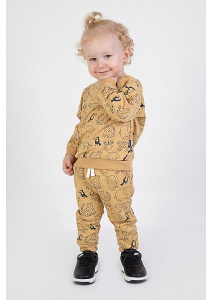 Erkek Bebek Çocuk İki İplik Kumaş Orta Kalınlık Örme Basic Alt Üst Eşofman Takımı fırsatları