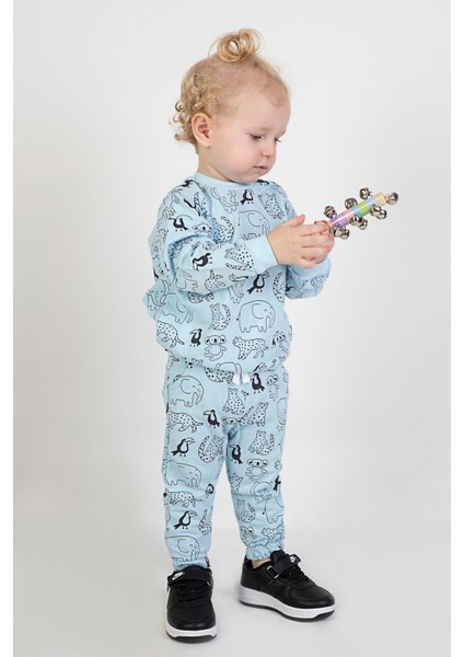 Erkek Bebek Çocuk İki İplik Kumaş Orta Kalınlık Örme Basic Alt Üst Eşofman Takımı fiyatları