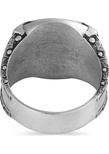 La Galibe Illallah Yazılı Hayat Ağacı Motifli Gümüş Erkek Yüzük fırsatları