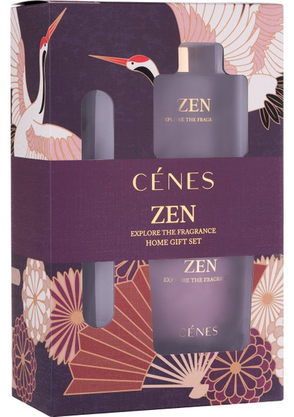 Zen Reed Diffuser 200 ml + Candle 200 G Gift Set/ Çubuklu Oda Kokusu+Mum Hediye Seti