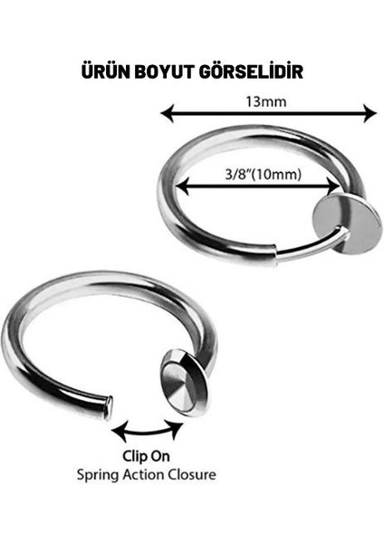 DELİKSİZ SIKIŞTIRMA FAKE PİERCİNG TÜM BÖLGELERE UYGUN 2 ADET PİERCİNG 316L CERRAHİ PASLANMAZ ÇELİK-00VP73