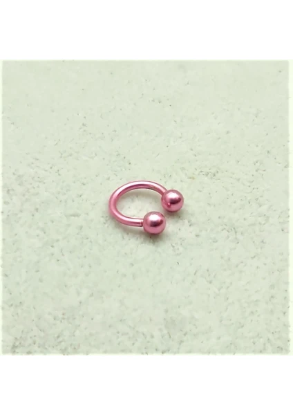 316L CERRAHİ ÇELİK PİERCİNG 8 MM PEMBE KAPLAMA DİŞ,DUDAK,KIKIRDAK,TRAGUS,KAŞ,KULAK SMİLEY PİERCİNG-00VP75