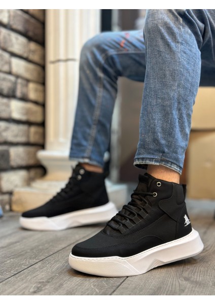 BA0318 Bağcıklı Erkek Yüksek Taban Beyaz Taban Spor Bot fiyatları