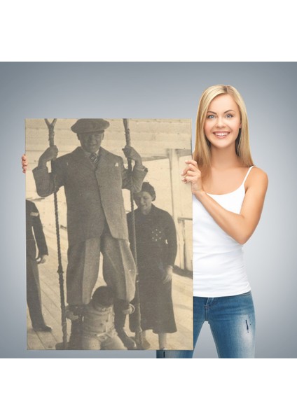 Atatürk Portre Tablosu Mustafa Kemal Atatürk Dikdörtgen Dekoratif Kanvas TABLO-FO-138 modelleri