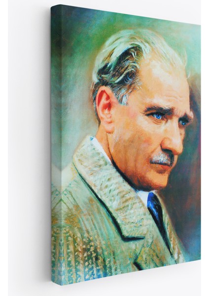 Atatürk Portre Tablosu Mustafa Kemal Atatürk Dikdörtgen Dekoratif Kanvas Tablo-Cl-62