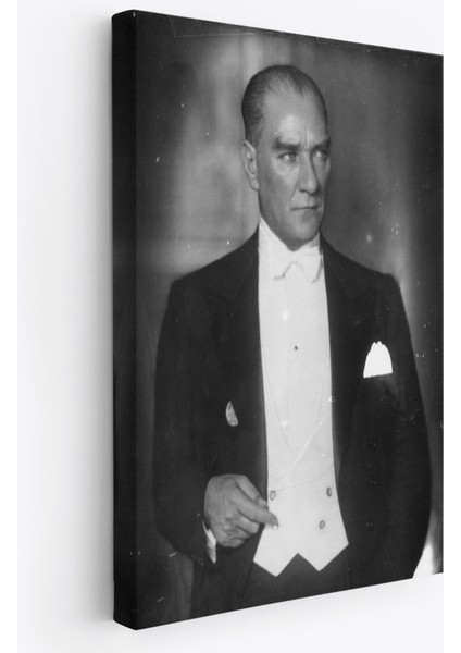 Atatürk Portre Tablosu Mustafa Kemal Atatürk Dikdörtgen Dekoratif Kanvas TABLO-FÖ-139
