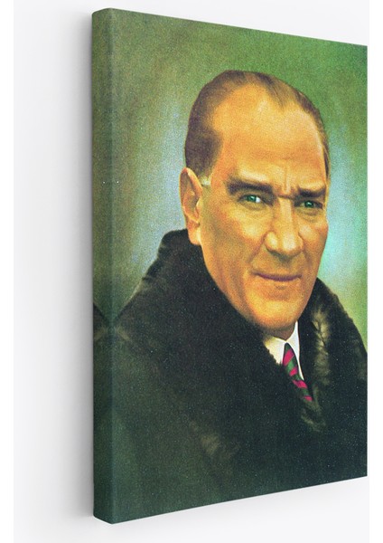 Atatürk Portre Tablosu Mustafa Kemal Atatürk Dikdörtgen Dekoratif Kanvas Tablo-Cş-70