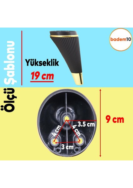 Iron 6'lı Set Mobilya Tv Ünitesi Çekyat Koltuk Kanepe Destek Ayağı 19 Cm Siyah Ayakları M8 Civatalı