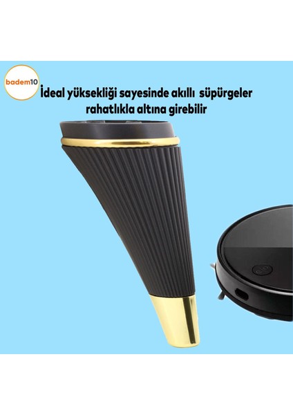 Iron 6'lı Set Mobilya Tv Ünitesi Çekyat Koltuk Kanepe Destek Ayağı 19 Cm Siyah Ayakları M8 Civatalı