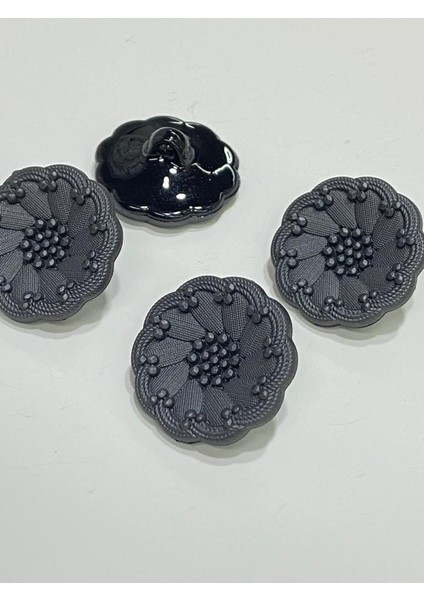 Italyan Model Trençkot ve Ceket Düğmesi Takımı 4'lü Set Antrasit 2,2 cm