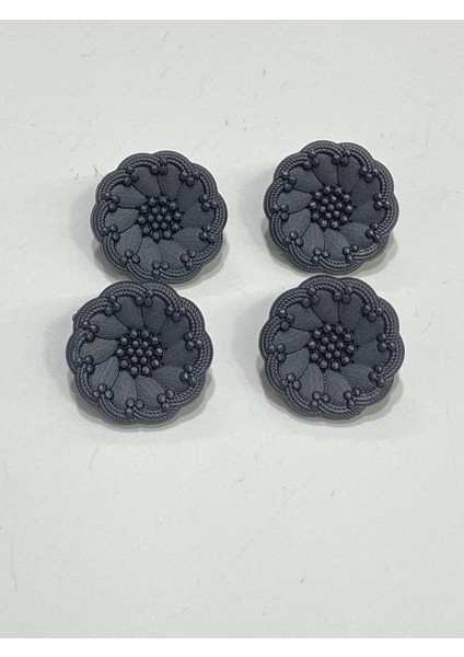 Italyan Model Trençkot ve Ceket Düğmesi Takımı 4'lü Set Antrasit 2,2 cm