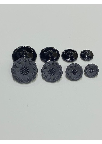 Italyan Model Trençkot ve Ceket Düğmesi Takımı 4'lü Set Antrasit 2,2 cm