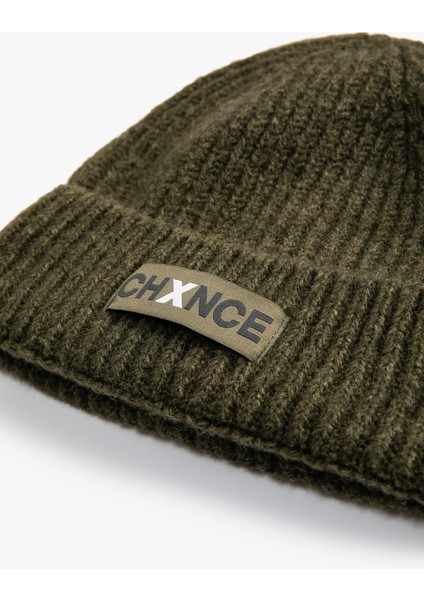 Örgü Bere Slogan Etiket Baskılı Katlama Detaylı modelleri