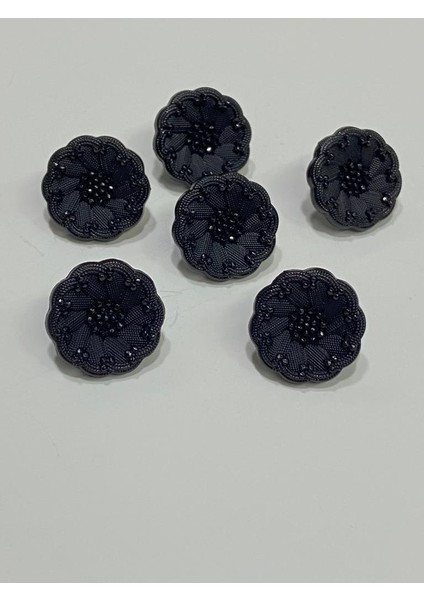 Italyan Model Hırka Yelek Düğmesi Takımı 6'lı Set Siyah 1,5 cm