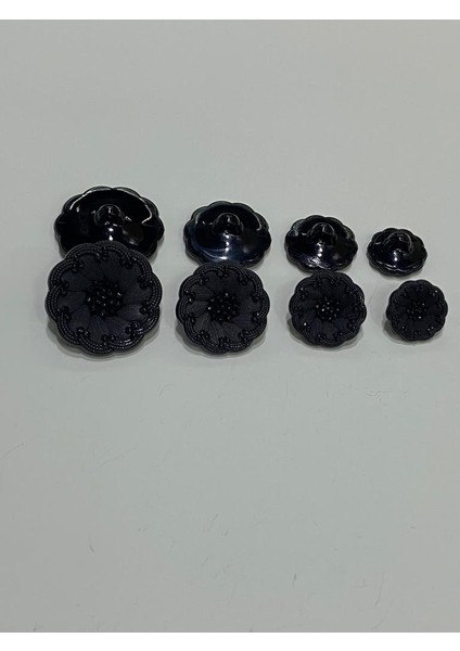 Italyan Model Hırka Yelek Düğmesi Takımı 6'lı Set Siyah 1,5 cm