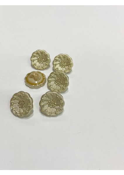 Italyan Model Hırka Yelek Düğmesi Takımı 6'lı Set Gold 1,5 cm