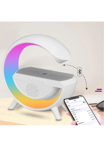 Akıllı Gece Lambası Speaker Bluetooth Hoparlör Kablosuz Şarj Rgb Masa Lambası Yatak Odası Dekor