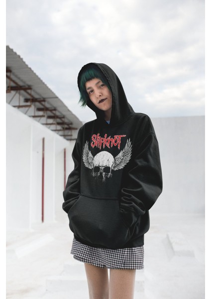Slipknot Baskılı Kapüşonlu Sweatshirt, Unisex Oversize Rock Metal Baskılı Hoodie fiyatları