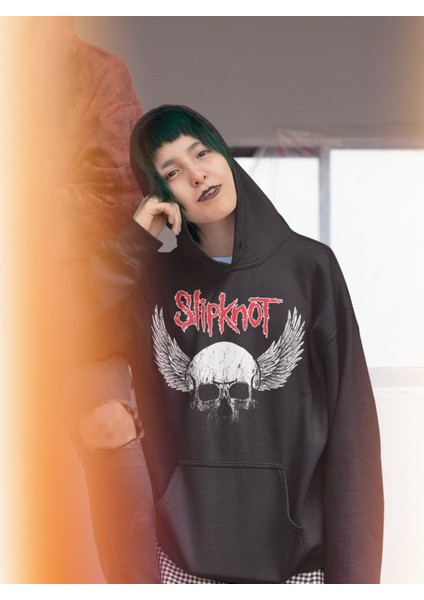 Slipknot Baskılı Kapüşonlu Sweatshirt, Unisex Oversize Rock Metal Baskılı Hoodie modelleri